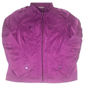 Charles Vogele Purple Jacket Windbreaker Nylon High Collar